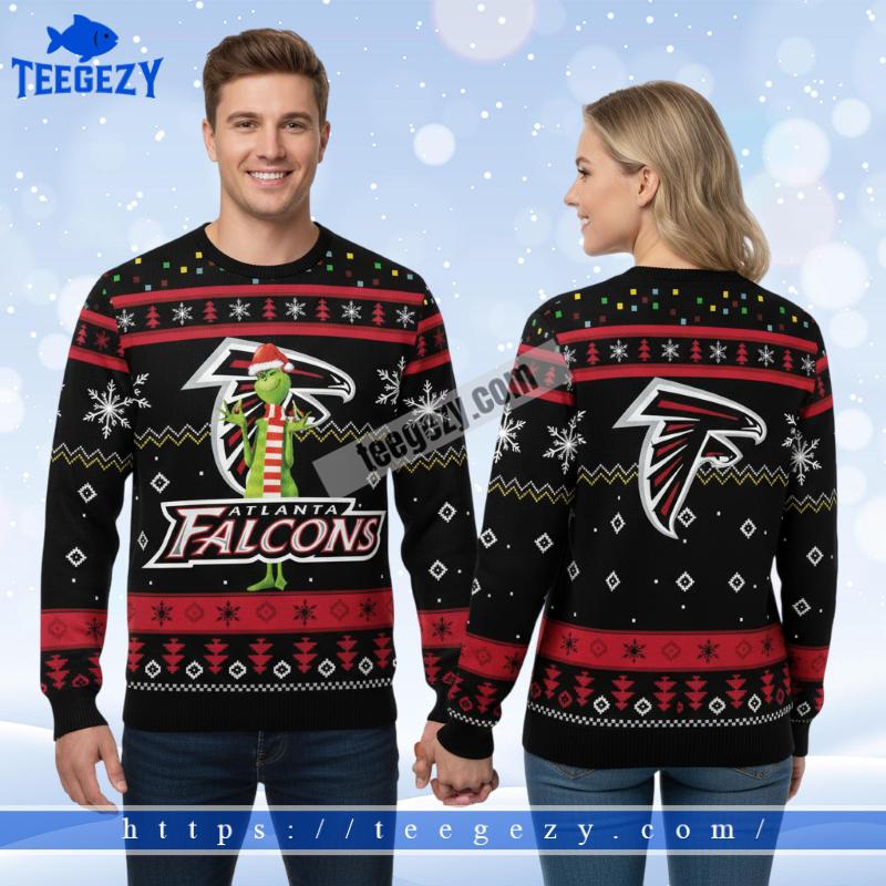 Santa Claus From Chimney Atlanta Falcons Mens Ugly Sweater Red
