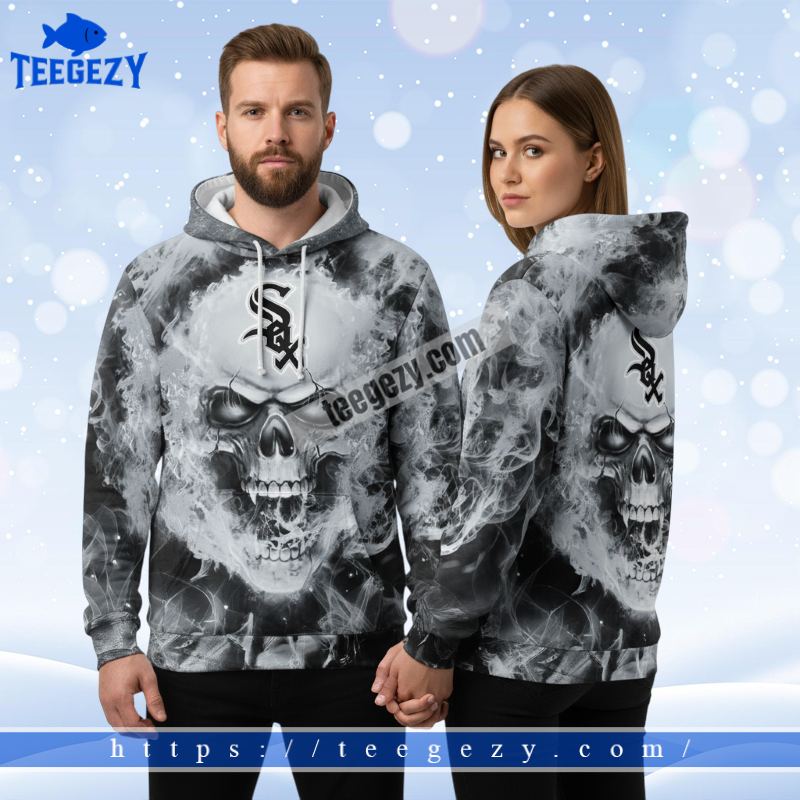 Skull Chicago White Sox Black 3D Hoodie Jacket Skull Chicago White Sox Black 3D Hoodie Jacket