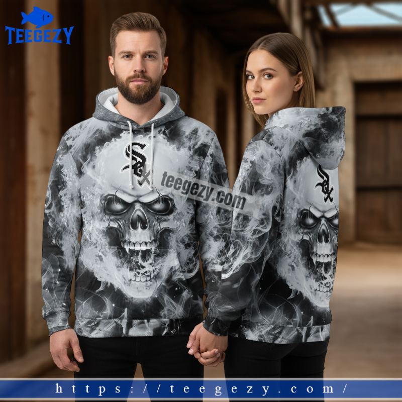 Skull Chicago White Sox Black 3D Hoodie Jacket Skull Chicago White Sox Black 3D Hoodie Jacket