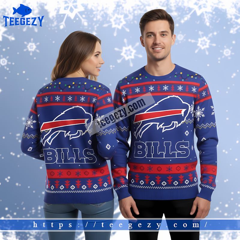 The Grinch Buffalo Bills Christmas Vacation Ugly Sweater Blue