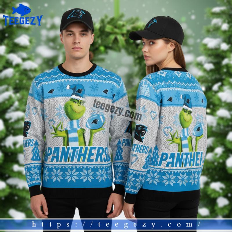 The Grinch Carolina Panthers Blue Christmas Ugly Sweater The Grinch Carolina Panthers Blue Christmas Ugly Sweater