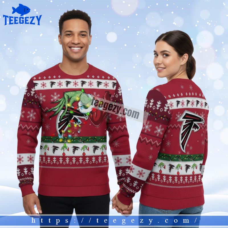 The Grinch Hand Atlanta Falcons Red Cheap Ugly Sweater The Grinch Hand Atlanta Falcons Red Cheap Ugly Sweater