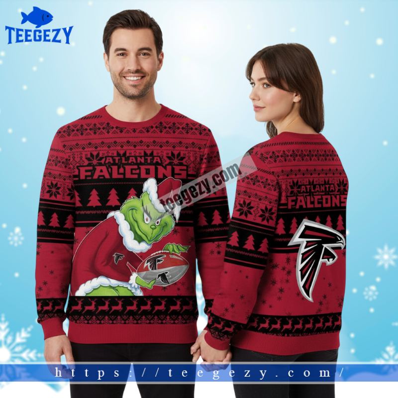The Grinch Stole Atlanta Falcons Red Family Ugly Sweater The Grinch Stole Atlanta Falcons Red Family Ugly Sweater