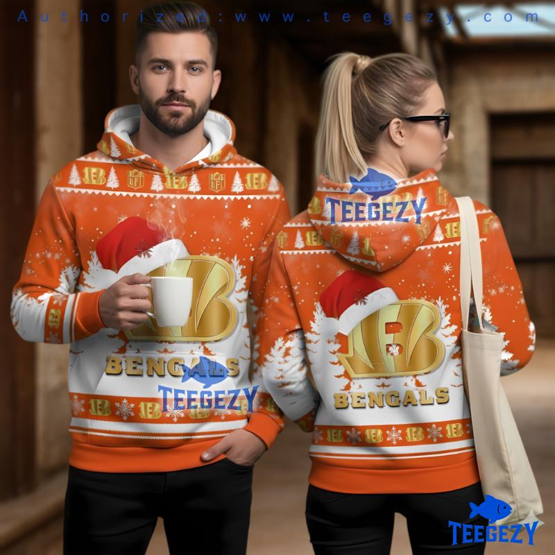 Cincinnati Bengals Holiday Logo 3D Ugly Hoodie Print Cincinnati Bengals Holiday Logo 3D Ugly Hoodie Print