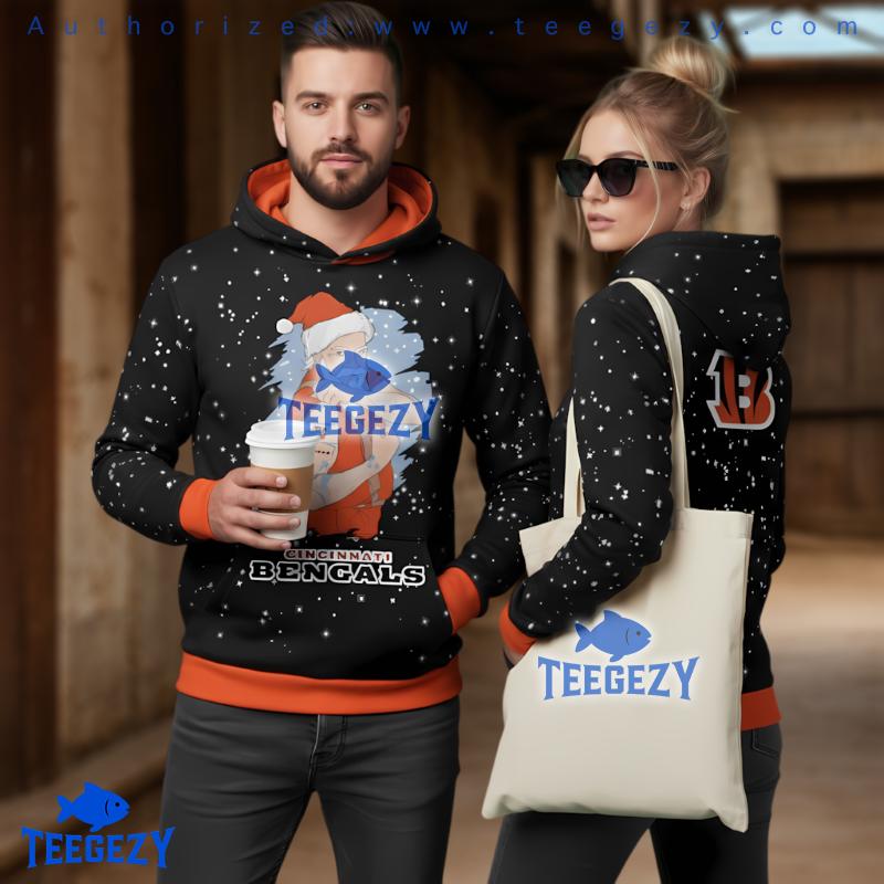 Cincinnati Bengals Santa Claus Tattoo 3D Ugly Hoodie Print
