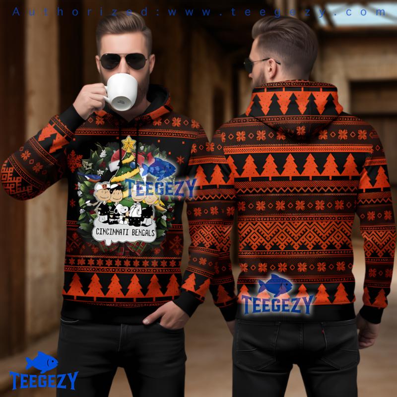 Cincinnati Bengals Woodstock Snoopy 3D Ugly Hoodie Youth