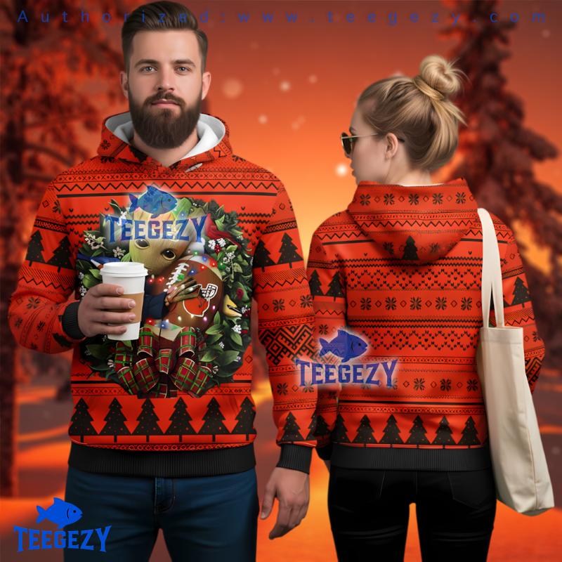 Cleveland Browns Baby Groot Ugly Christmas 3D Hoodie