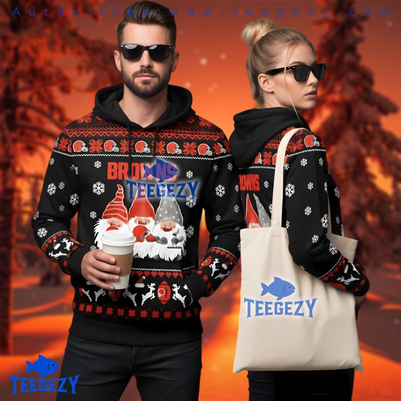 Cleveland Browns Gnome 3D Ugly Hoodie For Dawg Pound