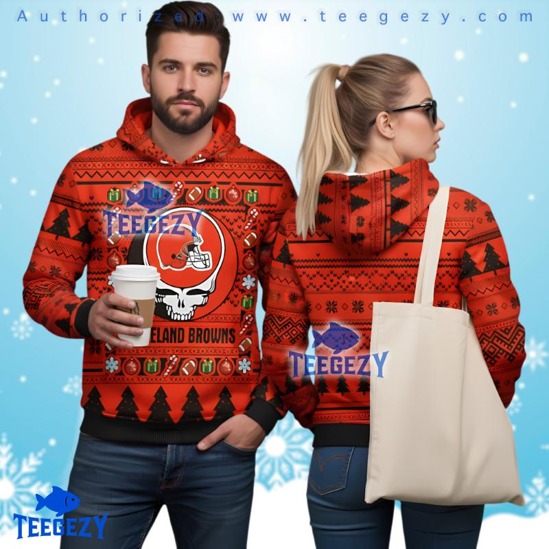 Cleveland Browns Grateful Dead 3D Ugly Hoodie