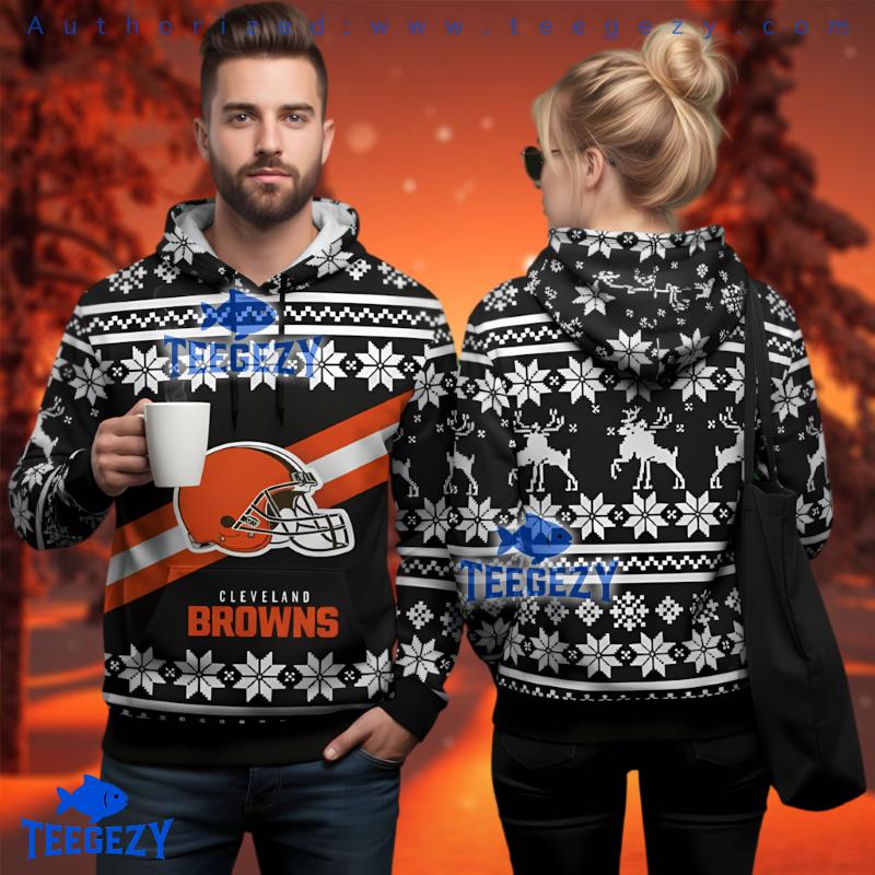 Cleveland Browns Helmet Ugly Christmas Sweater Hoodie