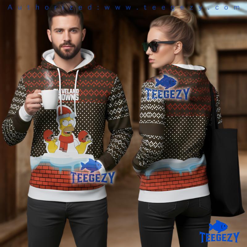 Cleveland Browns Homer Simpson 3D Ugly Hoodie