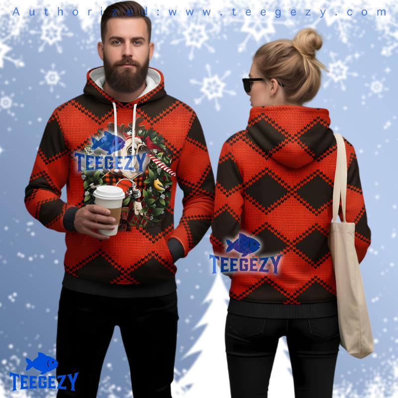 Cleveland Browns Pub Dog Christmas 3D Ugly Hoodie Cleveland Browns Pub Dog Christmas 3D Ugly Hoodie