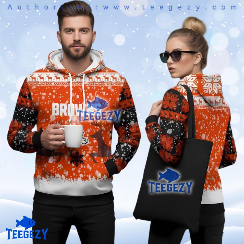 Cleveland Browns Reindeer 3D Ugly Hoodie