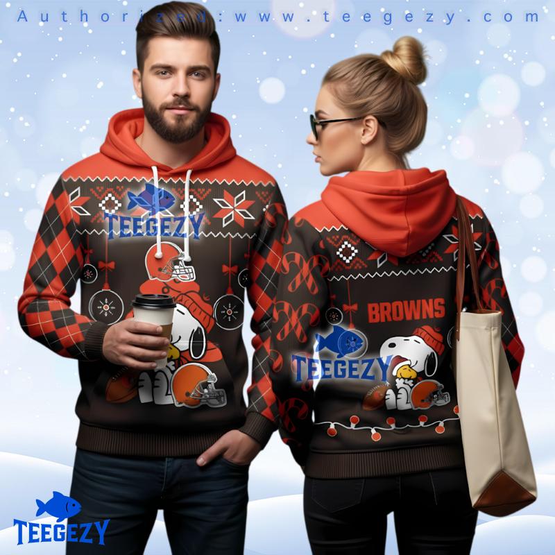 Cleveland Browns Snoopy Woodstock 3D Ugly Hoodie Printed For Sale Cleveland Browns Snoopy Woodstock 3D Ugly Hoodie Printed For Sale
