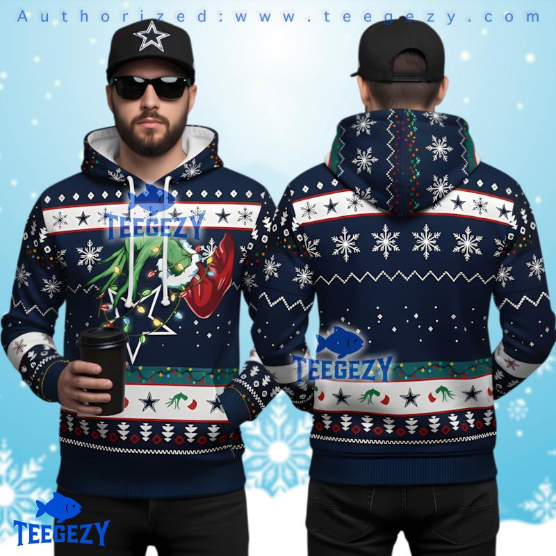 Dallas Cowboys Grinch Hand Stole Logo Ugly 3D Hoodie Unisex