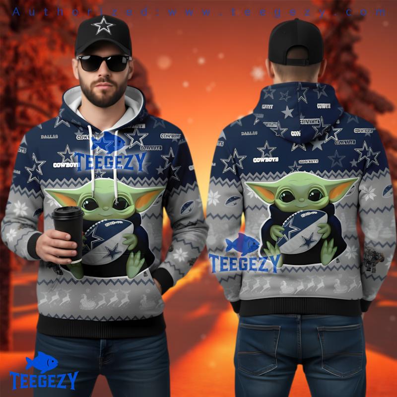 Dallas Cowboys Grogu Ugly Christmas 3D Hoodie Printed