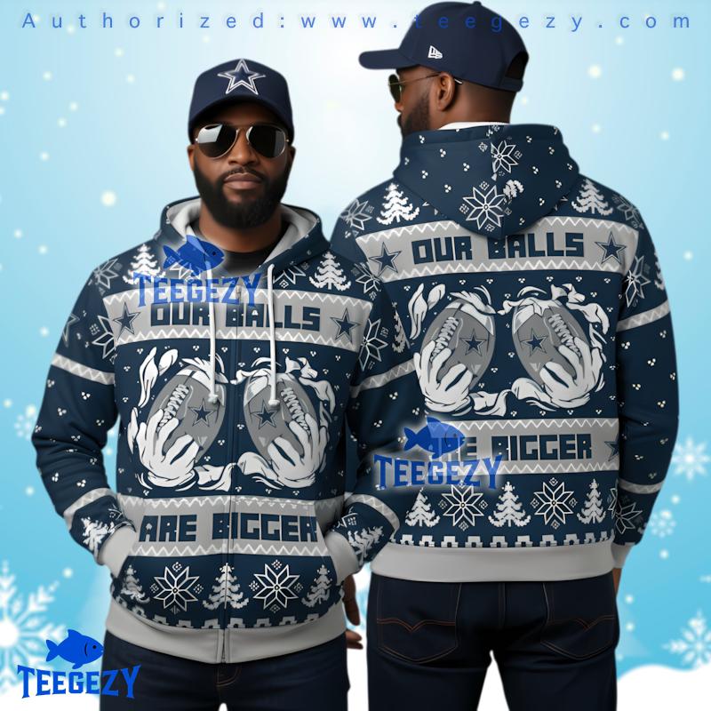 Dallas Cowboys Our Balls Are Bigger Funny 3D Ugly Christmas Hoodie
