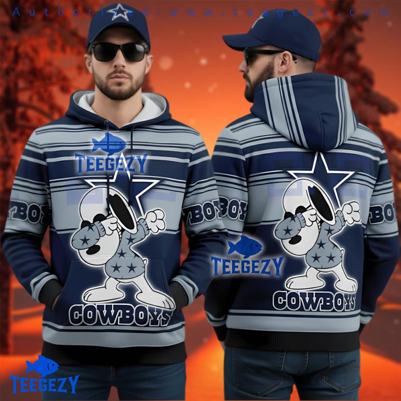 Dallas Cowboys Snoopy Dab Christmas 3D Hoodie Printed Dallas Cowboys Snoopy Dab Christmas 3D Hoodie Printed