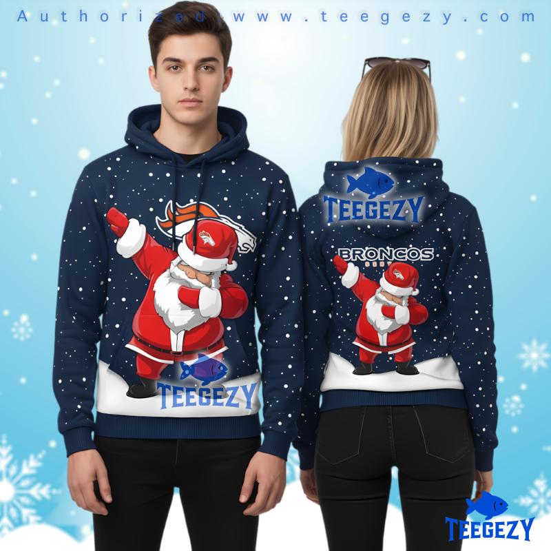 Denver Broncos Dabbing Santa Ugly Christmas 3D Hoodie Denver Broncos Dabbing Santa Ugly Christmas 3D Hoodie