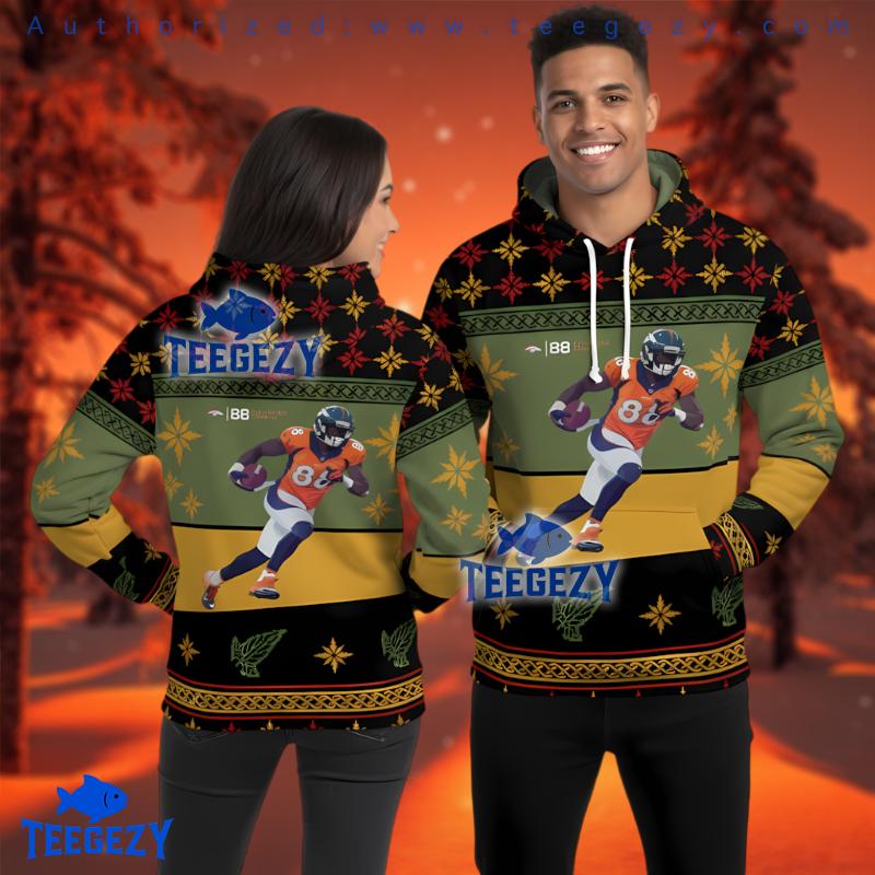 Denver Broncos Demaryius Thomas Ugly Christmas 3D Pullover Hoodie Denver Broncos Demaryius Thomas Ugly Christmas 3D Pullover Hoodie