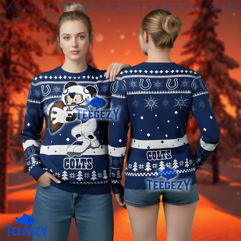 Indianapolis Colts Disney Mickey Player Christmas 3D Sweater