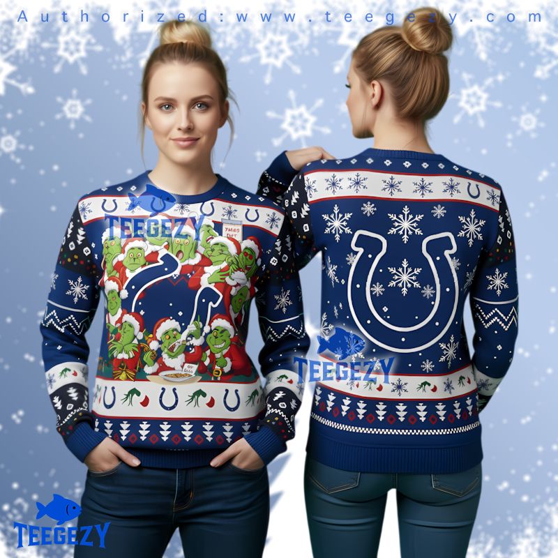 Indianapolis Colts Official Grinch Christmas Ugly Christmas Sweater