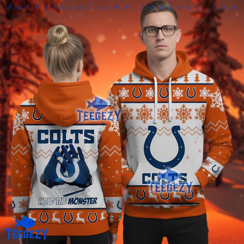 Indianapolis Colts Orange Ugly Christmas 3D Hoodie Teen Indianapolis Colts Orange Ugly Christmas 3D Hoodie Teen