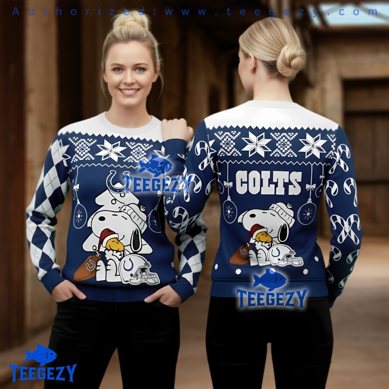 Indianapolis Colts Peanuts Snoopy Woodstock Fan Ugly Sweater