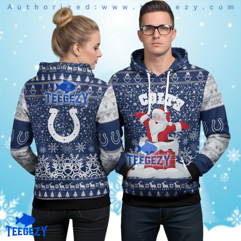 Indianapolis Colts Santa Chimney Ugly Christmas 3D Hoodie Indianapolis Colts Santa Chimney Ugly Christmas 3D Hoodie