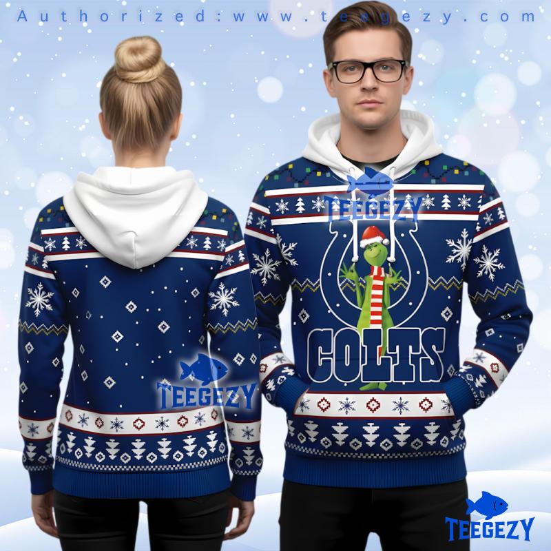 Indianapolis Colts The Grinch Merry Christmas Ugly 3D Hoodie Indianapolis Colts The Grinch Merry Christmas Ugly 3D Hoodie