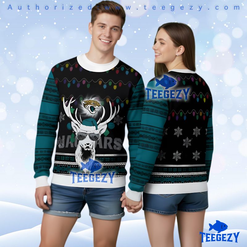 Jacksonville Jaguars Cool Reindeer Ugly Christmas Sweater 3D