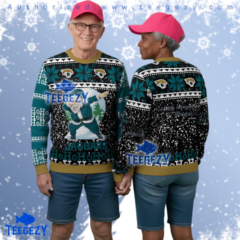 Jacksonville Jaguars Dabbing Santa Ugly Christmas Sweater 3D