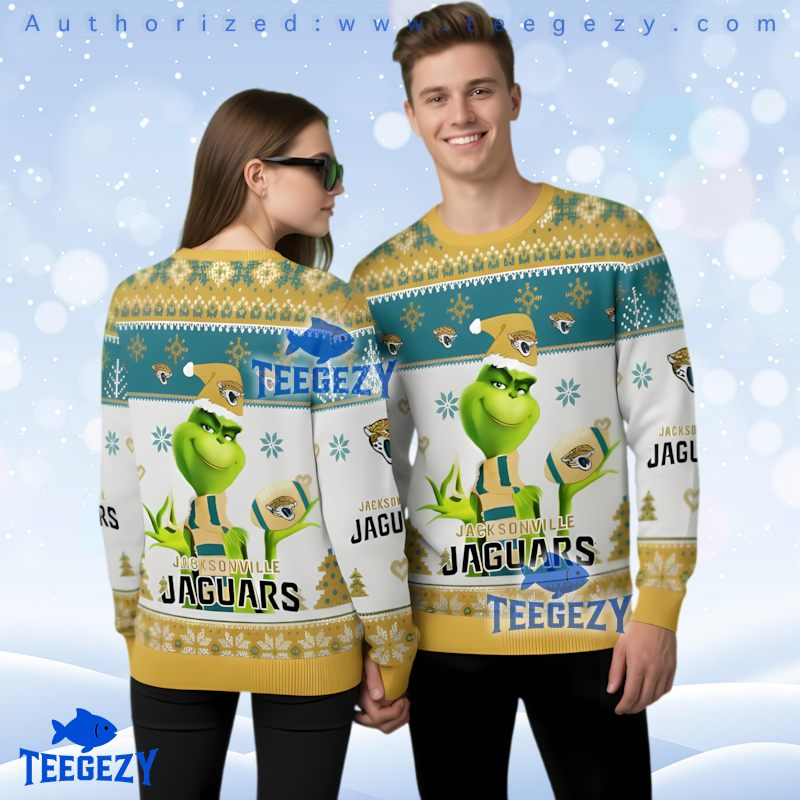 Jacksonville Jaguars Funny Grinch Ugly Christmas Sweater 3D Print