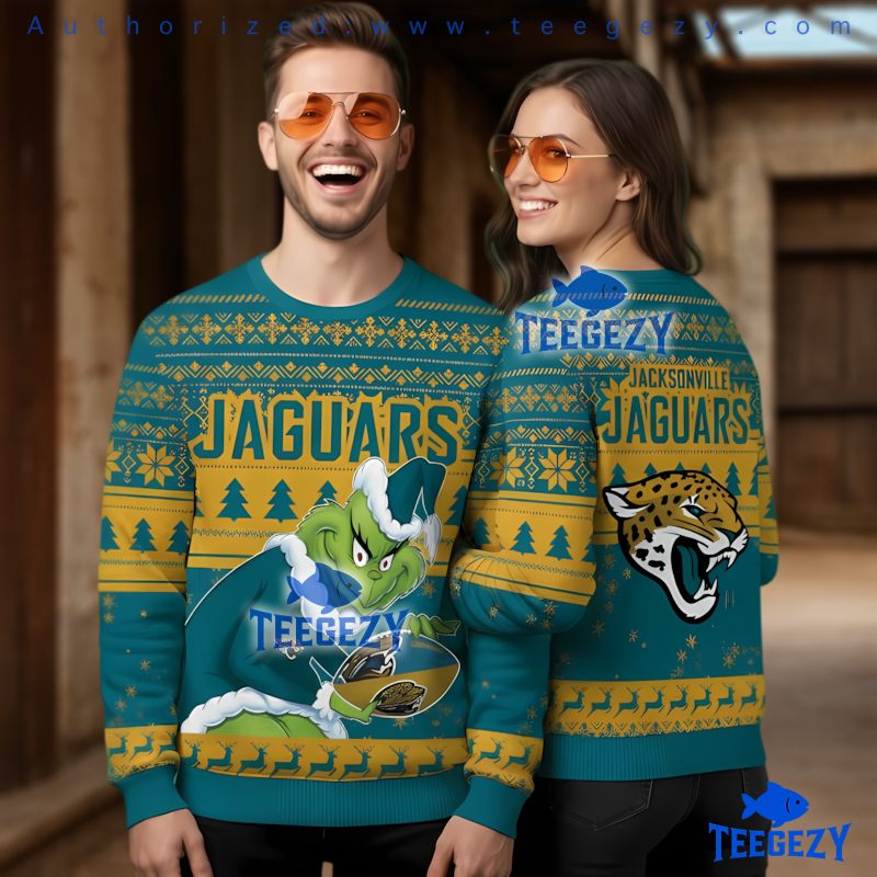 Jacksonville Jaguars Grinch Stole Ball Ugly Christmas Sweater 3D Gift