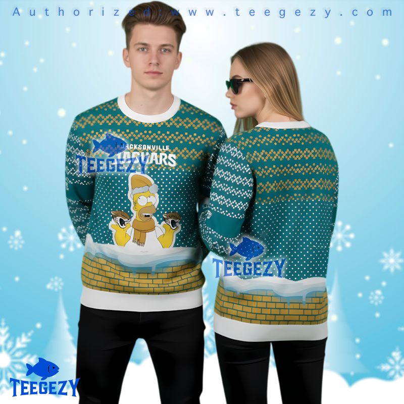 Jacksonville Jaguars Homer Simpson 3D Printed Ugly Sweater