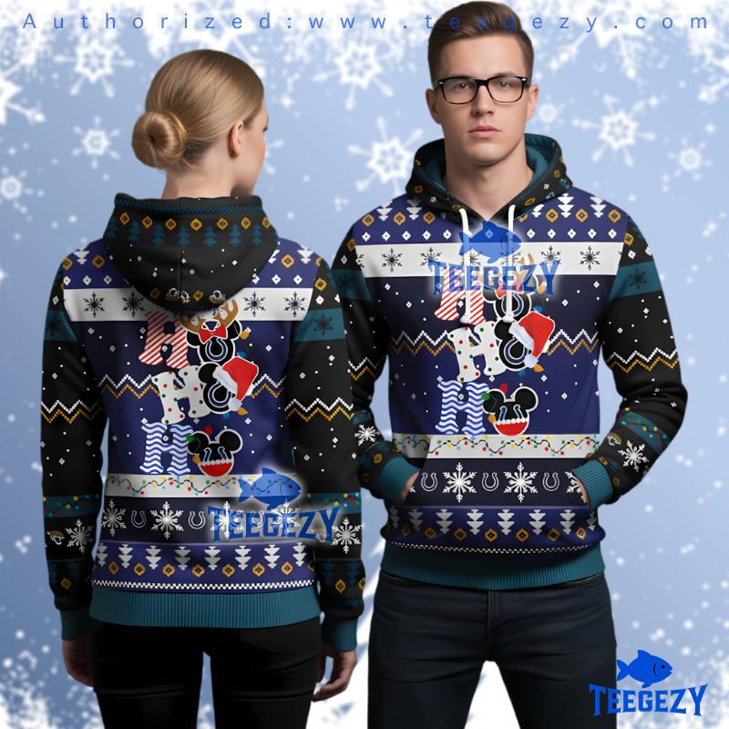 Jacksonville Jaguars Mickey Santa Reindeer Ugly Christmas 3D Hoodie Jacksonville Jaguars Mickey Santa Reindeer Ugly Christmas 3D Hoodie