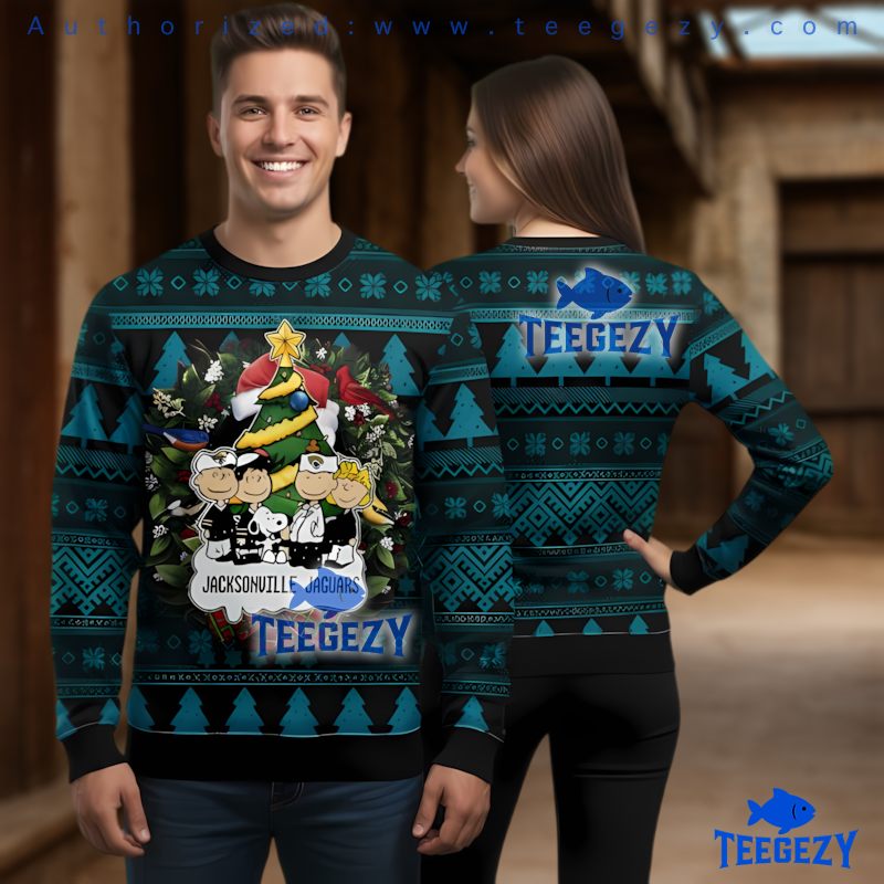 Jacksonville Jaguars Snoopy Charlie Brown Gang Ugly Christmas Sweater