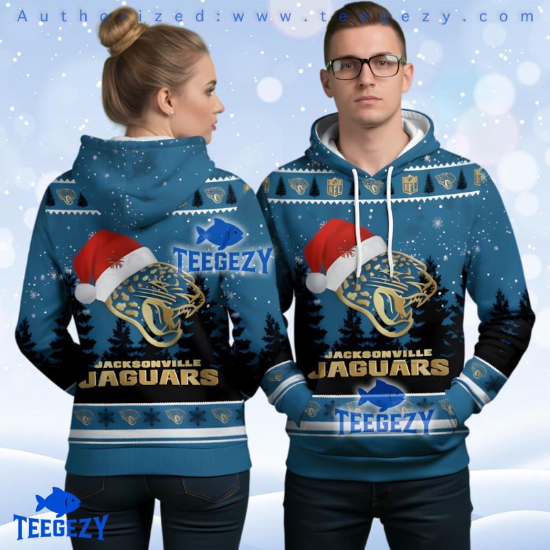 Jacksonville Jaguars Snowflake Pattern Ugly Christmas 3D Hoodie Jacksonville Jaguars Snowflake Pattern Ugly Christmas 3D Hoodie