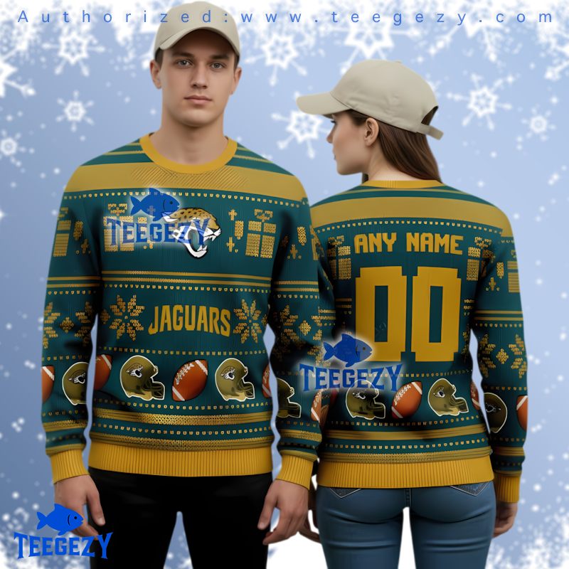 Jacksonville Jaguars Ugly Christmas Sweater Custom Name Number