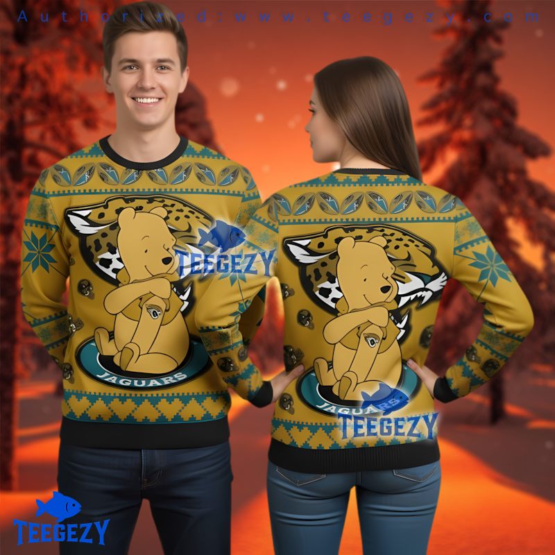 Jacksonville Jaguars Winnie The Pooh Ugly Christmas Sweater 3D