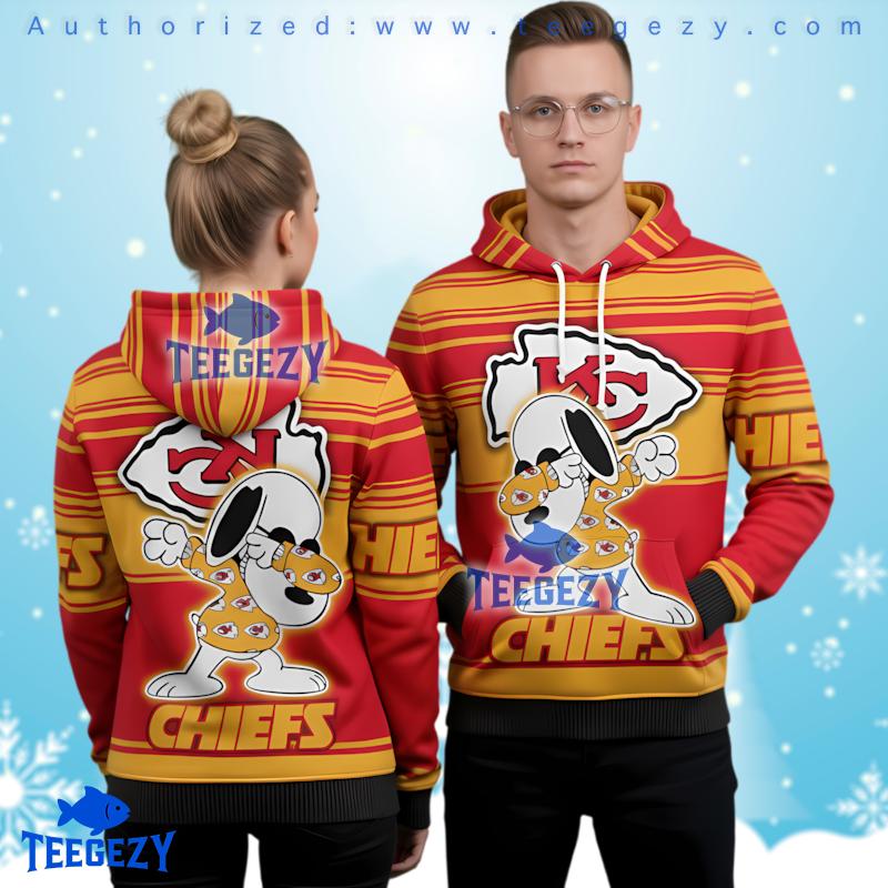 Kansas City Chiefs Dabbing Snoopy Ugly Christmas 3D Hoodie Gift Kansas City Chiefs Dabbing Snoopy Ugly Christmas 3D Hoodie Gift