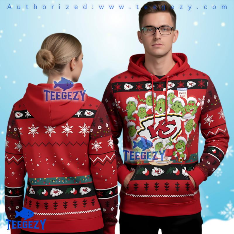 Kansas City Chiefs Grinch Squad Christmas Ugly 3D Hoodie Kansas City Chiefs Grinch Squad Christmas Ugly 3D Hoodie