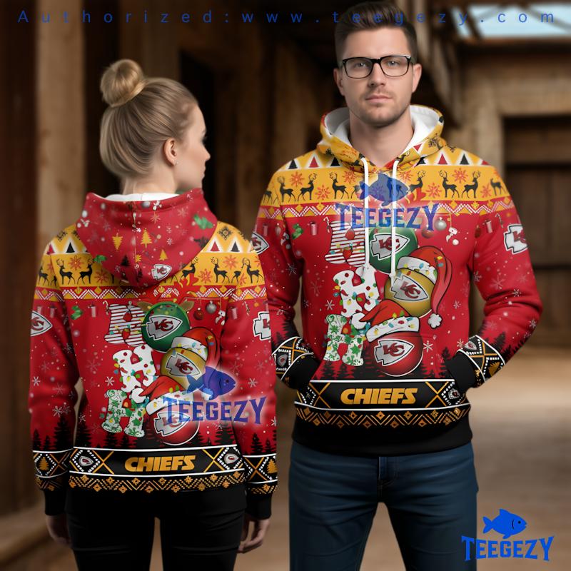 Kansas City Chiefs Ho Ho Ho Christmas Balls Ugly 3D Hoodie Kansas City Chiefs Ho Ho Ho Christmas Balls Ugly 3D Hoodie
