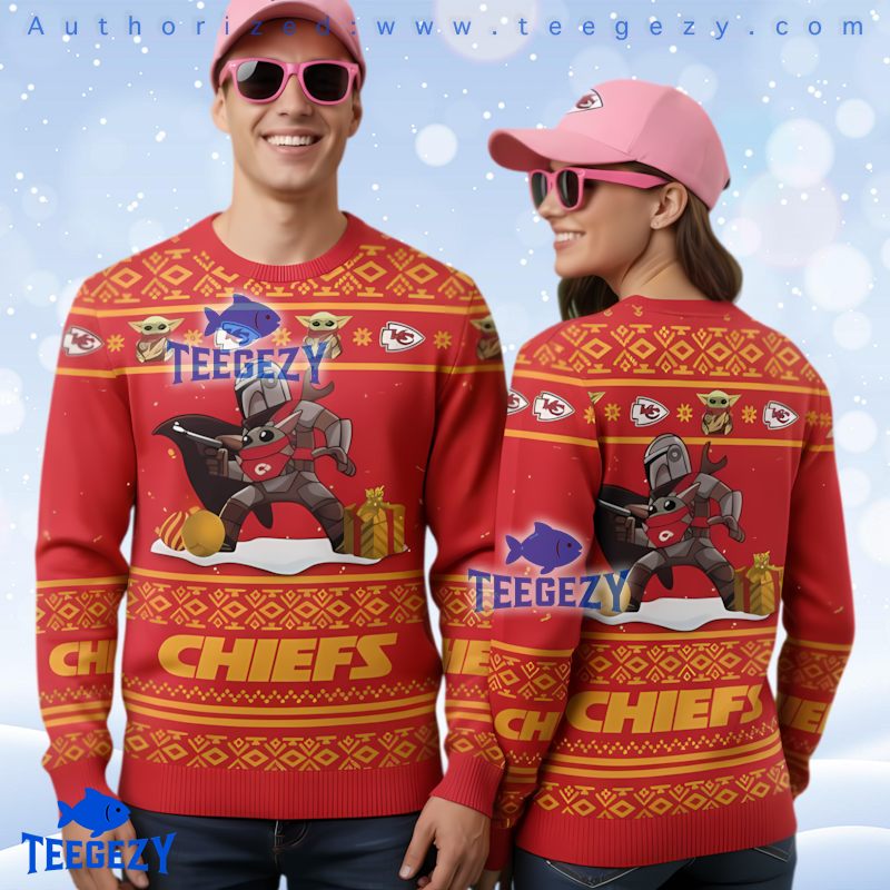 Kansas City Chiefs Mandalorian Funny Ugly Xmas Sweaters
