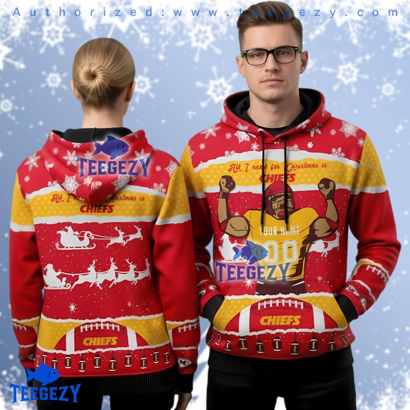 Kansas City Chiefs Merry Christmas Football Ugly Christmas 3D Hoodie Kansas City Chiefs Merry Christmas Football Ugly Christmas 3D Hoodie