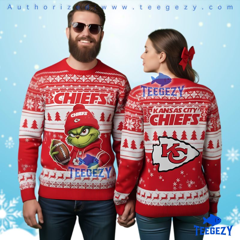 Kansas City Chiefs Naughty Grinch Christmas Ugly Sweater