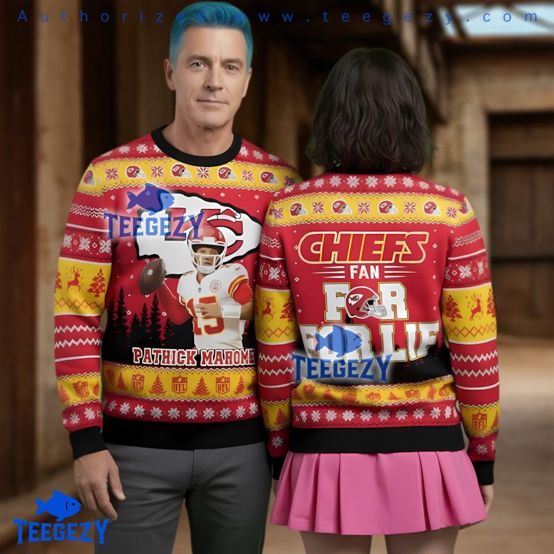 Kansas City Chiefs Patrick Mahomes Ugly Christmas Sweater Fan For Life