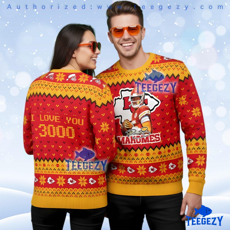 Kansas City Chiefs Patrick Mahomes Ugly Christmas Sweater I Love You