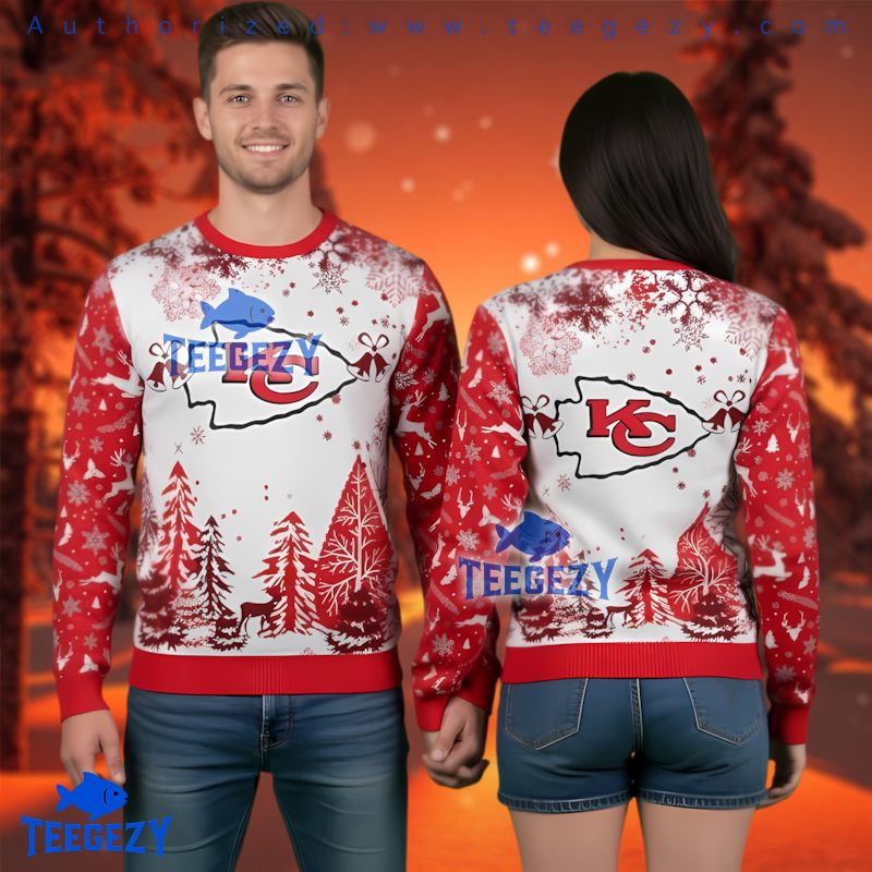 Kansas City Chiefs Red White Ugly Christmas Sweater Holiday