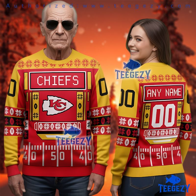 Kansas City Chiefs Ugly Christmas Sweater Custom Name And Number